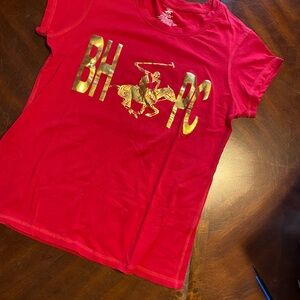 Beverly Hills Polo Club Red and Gold Short Sleeve Tee